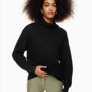 ♠️ 💕 Aritzia Montpellier 100% Merino Wool Turtleneck Sweater Black S EUC